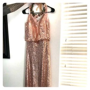 Rose gold sequin dress